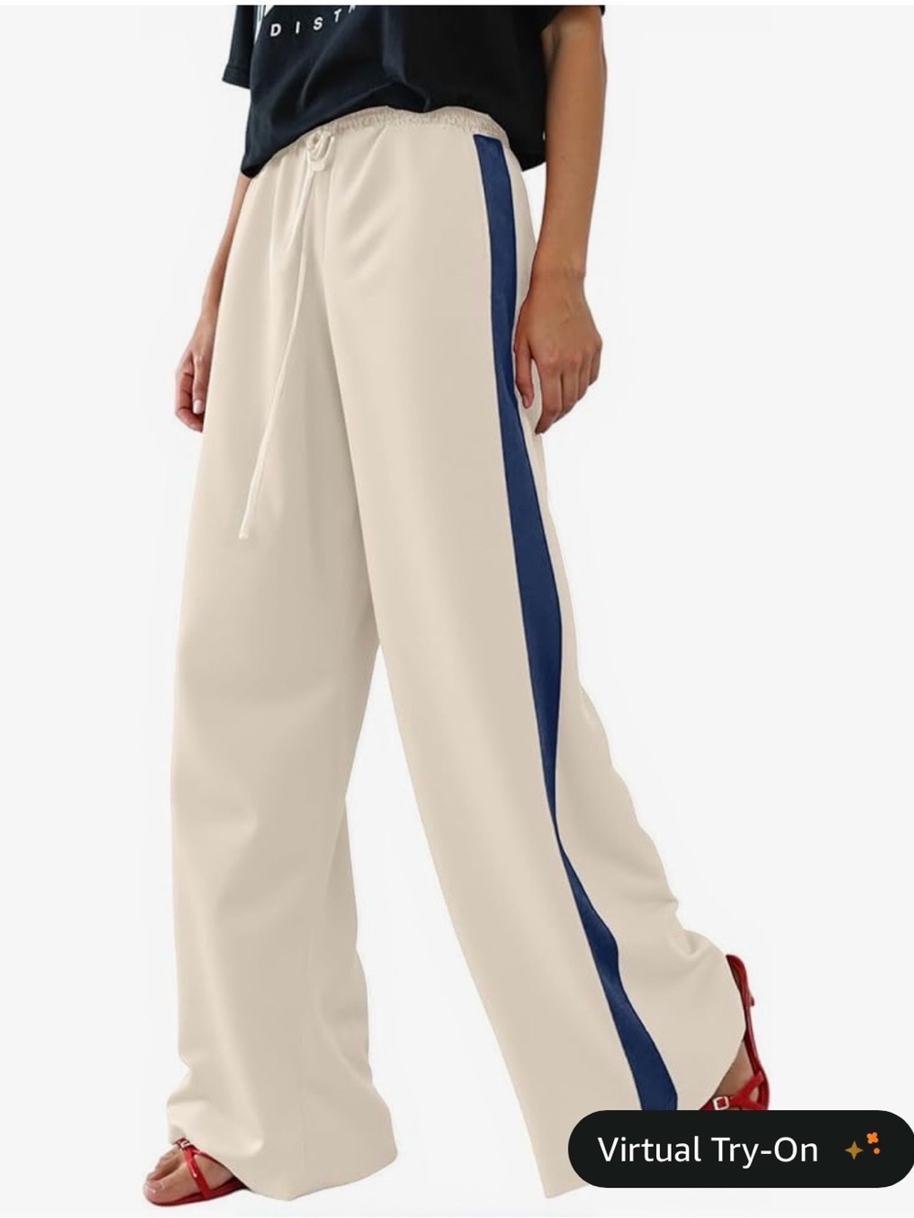 White Track Pants with Royal Blue Side Stripes
Brand new no tags.